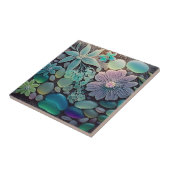 Pastel Strand Glas Bloem Mozaïek Tegeltje (Zijkant)