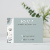 Pastel Strand RSVP Kaartje (Staand voorkant)
