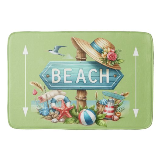 Pastel Strand Schelpen Badmat (Voorkant)