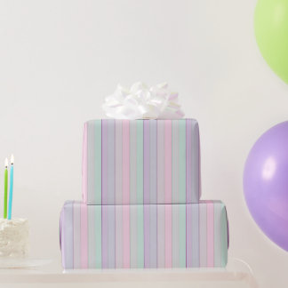 Pastel Streep Eenhoorn Cadeaupapier