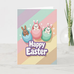 Pastel Streep Lagomorfen Kaart