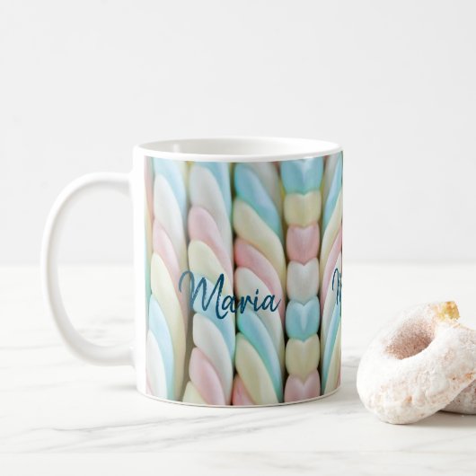 Pastel Streep Mok (Met donut)