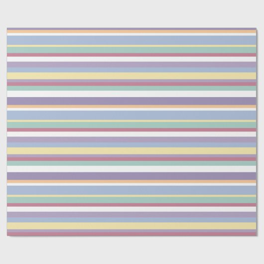 Pastel Streeppatroon Cadeaupapier (Vlak)