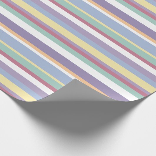 Pastel Streeppatroon Cadeaupapier (Hoek)