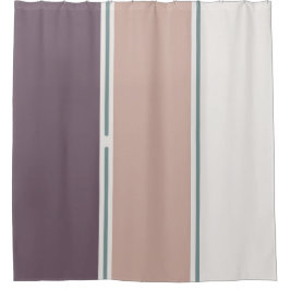 Pastel Strepen-2 – Moderne Neutrale Badkamer Uitzi Douchegordijn