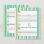 Pastel strepen adresboek pagina (Voorkant / Achterkant)
