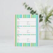 Pastel strepen adresboek pagina (Staand voorkant)