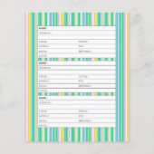 Pastel strepen adresboek pagina (Achterkant)
