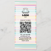 Pastel Strepen Bakkerij logo Prijslijst Menu (Achterkant)