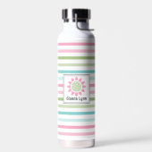 Pastel Strepen Bloemige Monogram Waterfles (Links)