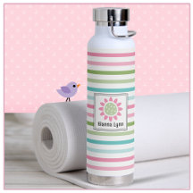 Pastel Strepen Bloemige Monogram