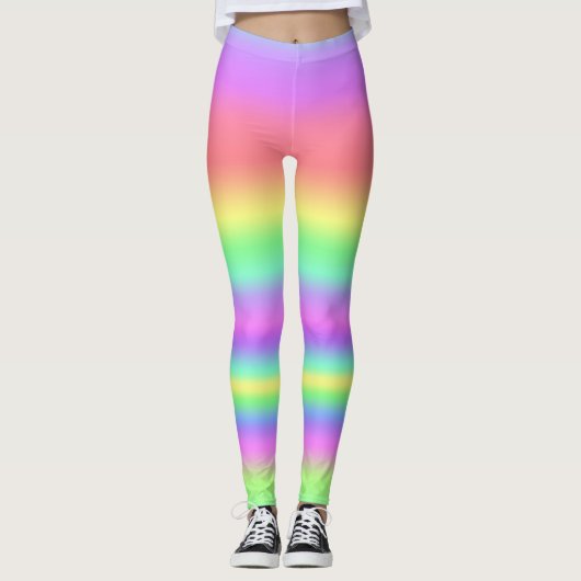 Pastel Strepen Broek Leggings (Voorkant)