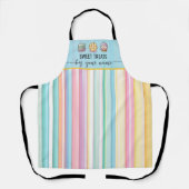 Pastel Strepen Custom Bakkerij Schort (Voorkant)