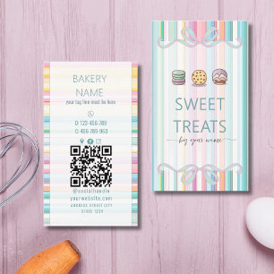 Pastel Strepen Cute Zoete lekkernijen Zakelijke ka Visitekaartje