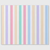 Pastel Strepen Eerste Verjaardag Inpakpapier (Vlak)