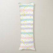 Pastel Strepen en Sterren Lichaamskussen (Voorkant Verticaal)