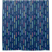 Pastel strepen en stippen douchegordijn (Voorkant)