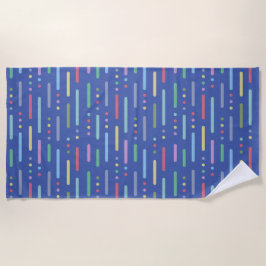 Pastel strepen en stippen strandlaken