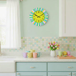 Pastel strepen grote klok