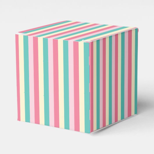 Pastel Strepen Ijsfeestje Bedankdoosjes (Voorkant Zijde)