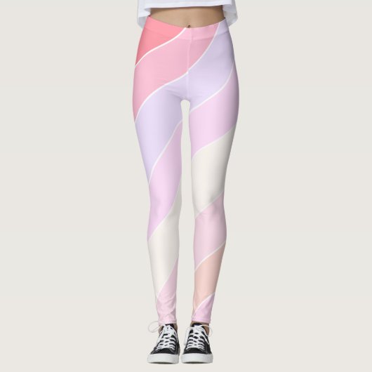 Pastel Strepen Leggings (Voorkant)