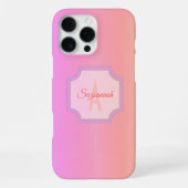 Pastel Strepen Monogram Initiaal Regenboog iPhone Hoesje (Achterkant)
