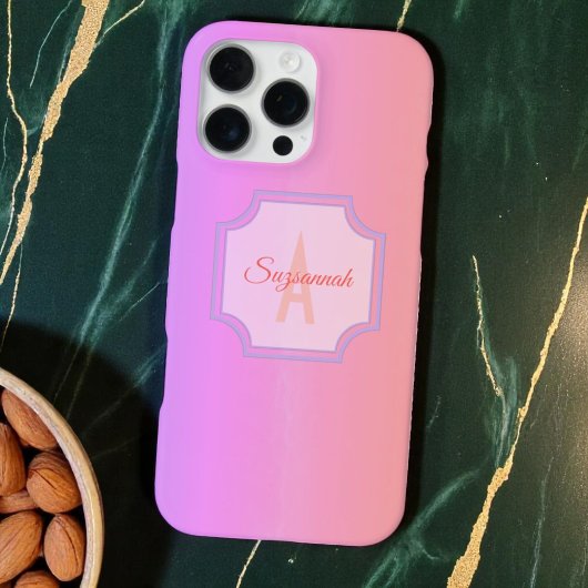 Pastel Strepen Monogram Initiaal Regenboog iPhone Hoesje