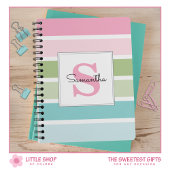 Pastel Strepen Monogram Notitieboek