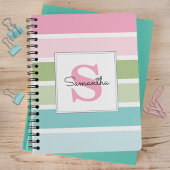 Pastel Strepen Monogram Notitieboek
