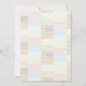 Pastel Strepen Patchwork Baby Shower Uitnodiging (Achterkant)