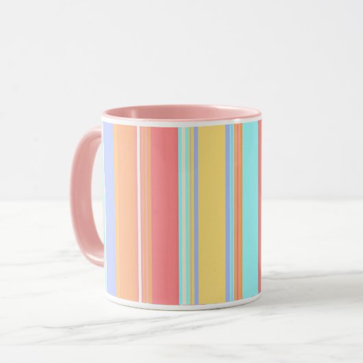 Pastel Strepen Patroon Mok (Voorkant links)