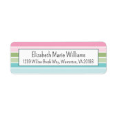 Pastel Strepen Retouradres Etiket (Voorkant)
