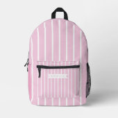 Pastel strepen roze wit bedrukte rugzak (Voorkant)