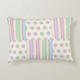 Pastel Strepen & Stippen Patchwork Accent Kussen