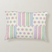 Pastel Strepen & Stippen Patchwork Accent Kussen (Achterkant)