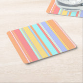 Pastel Strepenpatroon Kartonnen Onderzetters (Schuin)