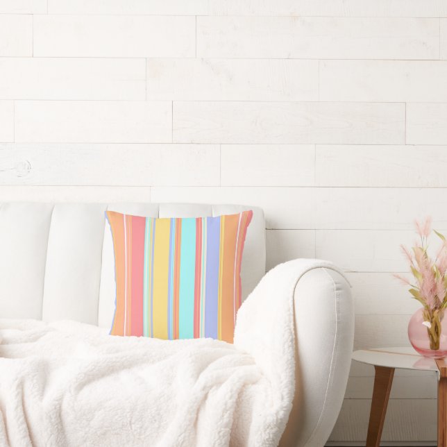 Pastel strepenpatroon kussen (Bank)