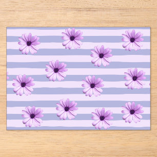 Pastel strepenpatroon met madeliefjes acryl uitnodigingen