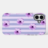 Pastel strepenpatroon met madeliefjes Case-Mate iPhone case (Achterkant (horizontaal))