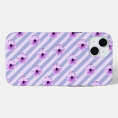 Pastel strepenpatroon met madeliefjes Case-Mate iPhone case (Achterkant (horizontaal))
