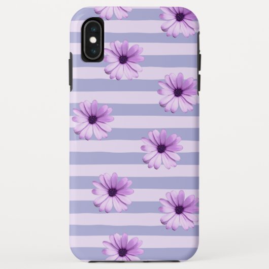 Pastel strepenpatroon met madeliefjes Case-Mate iPhone case (Achterkant)