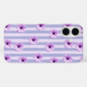Pastel strepenpatroon met madeliefjes Case-Mate iPhone case (Achterkant (horizontaal))