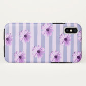Pastel strepenpatroon met madeliefjes Case-Mate iPhone case (Achterkant (horizontaal))