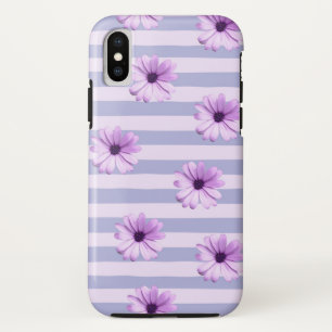 Pastel strepenpatroon met madeliefjes Case-Mate iPhone case