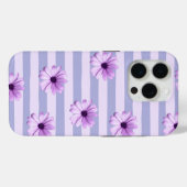 Pastel strepenpatroon met madeliefjes Case-Mate iPhone case (Achterkant (horizontaal))