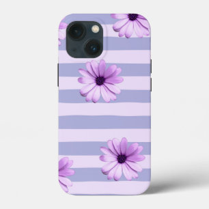 Pastel strepenpatroon met madeliefjes Case-Mate iPhone case