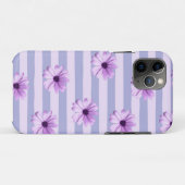 Pastel strepenpatroon met madeliefjes Case-Mate iPhone case (Achterkant (horizontaal))