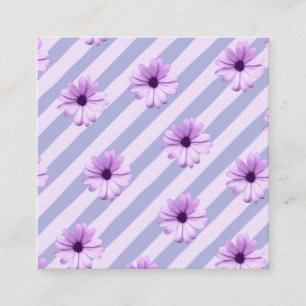 Pastel strepenpatroon met madeliefjes contactkaartje