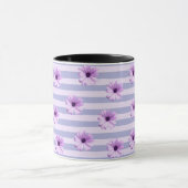 Pastel strepenpatroon met madeliefjes mok (Midden)