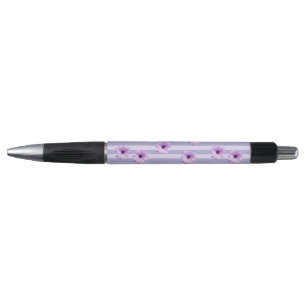 Pastel strepenpatroon met madeliefjes pen